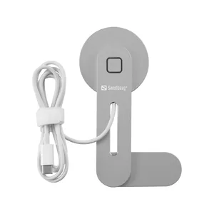 Sandberg ScreenMount Magnet Charger 15W Смартфон Серый USB Беспроводная зарядка Авто, Для помещений