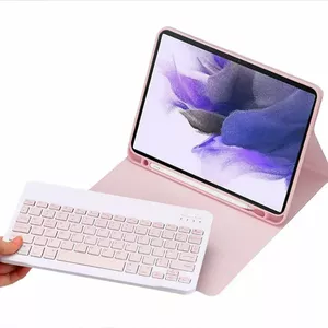 Strado planšetdatora korpusa krāsu tastatūras korpuss Samsung Galaxy Tab A8 10.5 (rozā), universāls