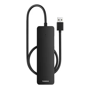 Centrmezgls Baseus UltraJoy Series Lite 4-Port 15cm (USB uz USB3.0*4) (melns)