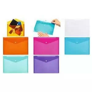 HERMA maisiņš dokumentiem, PP, DIN A4, dažādas krāsas, formāts: 330 x 230 mm, ar aizdares aizdari - 1 gabals (20073)