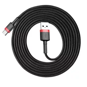 Baseus CATKLF-U91 USB cable 3 m USB 2.0 USB A USB C Black, Red
