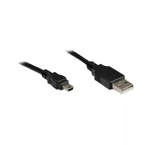 Alcasa USB 2.0 1.8m USB кабель 1,8 m USB A Mini-USB A Черный