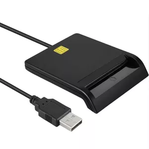CP ID2 USB 2.0 ID kartes lasītājs 80cm vads 420 Kb/s (6.5x6cm) Melns