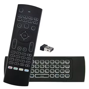 CP MX3-ML Universālais viedais TV / PC pults bezvadu ar klaviatūru / IR pults / LED apgaismojums / USB melns