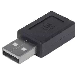 Manhattan 354653 kabeļu spraudņu pāreja USB A USB C Melns