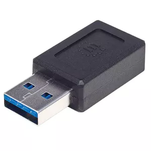 Manhattan 354714 kabeļu spraudņu pāreja USB-A USB-C Melns