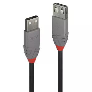 Lindy 36701 USB kabelis 0,5 m USB 2.0 USB A Melns, Pelēks