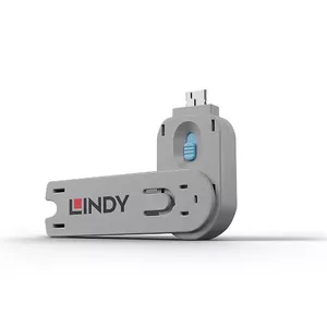 Lindy 40622 porta bloķētājs Pieslēgvietas bloķēšanas atslēga USB Type-A Zils Akrilonitrilbutadiēnstirēnterpolimēra (ABS) 1 pcs