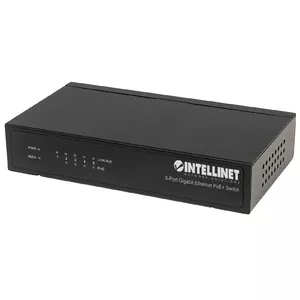 Intellinet 5-портовый коммутатор Gigabit Ethernet PoE+, 4 x PSE порта, IEEE 802.3at/af Power over Ethernet (PoE+/PoE) Compliant, 60 Вт, настольный