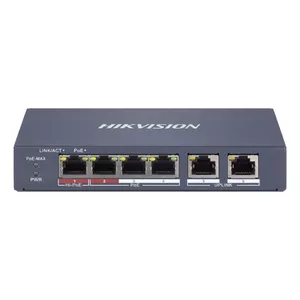 Hikvision DS-3E1106HP-EI tīkla pārslēgs Vadīts Fast Ethernet (10/100) Power over Ethernet (PoE) Pelēks
