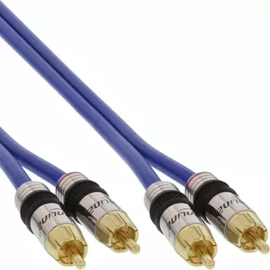 InLine 89710P audio kabelis 10 m 2 x RCA Zils