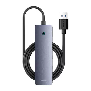Концентратор 4 в 1 Baseus UltraJoy Lite 150 см USB-A - 4x USB 3.0 + USB-C 5V (серый)