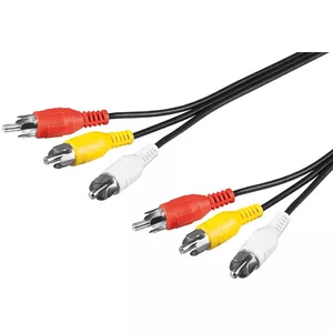 Goobay 50380 композитный видео кабель 1,5 m 3 x RCA Красный, Белый, Желтый
