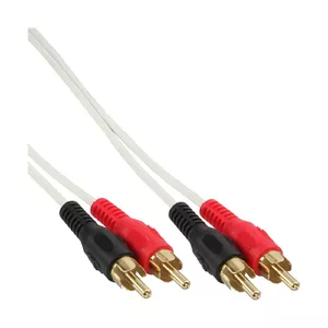 InLine 89933Y audio kabelis 10 m 2 x RCA Balts