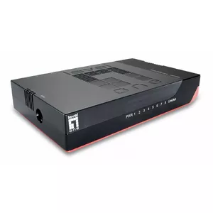 LevelOne GSW-0807 сетевой коммутатор Неуправляемый Gigabit Ethernet (10/100/1000) Черный, Красный