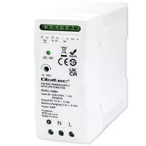 DIN rail power supply with UPS function, 60W