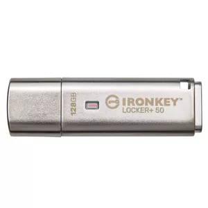 Kingston Technology IronKey Locker+ 50 USB флеш накопитель 128 GB USB тип-A 3.2 Gen 1 (3.1 Gen 1) Серебристый