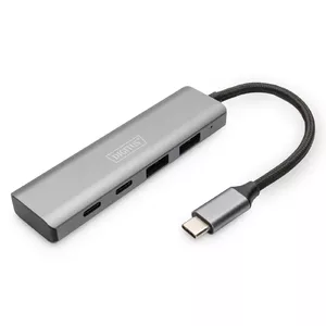 Digitus DA-70245 хаб-разветвитель USB 3.2 Gen 1 (3.1 Gen 1) Type-C 10000 Мбит/с Серый