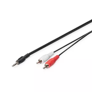 Digitus 2.5m, 3.5mm/2xRCA audio kabelis 2,5 m Melns