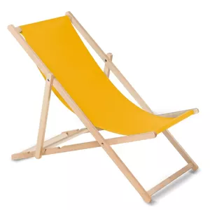 Koka krēsls no kvalitatīva dižskābarža koka ar trim regulējamām atzveltnes pozīcijām zelta krāsā GreenBlue GB183