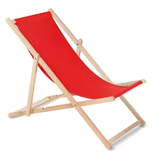 Koka krēsls no kvalitatīva dižskābarža koka ar trim regulējamām atzveltnes pozīcijām Sarkana krāsa ZaļšZils GB183