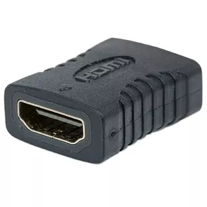 Manhattan HDMI Coupler, 4K@60Hz (Premium High Speed), Female to Female, Straight Connection, Black, Equivalent to Startech GCHDMIFF, Ultra HD 4k x 2k, Fully Shielded, Gold Plated Contacts, Lifetime Warranty, Polybag