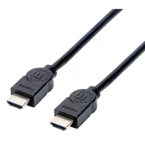 Manhattan HDMI Cable, 4K@30Hz (High Speed), 1.5m, Male to Male, Black, Equivalent to Startech HDMM150CM, Ultra HD 4k x 2k, Fully Shielded, Gold Plated Contacts, Lifetime Warranty, Polybag