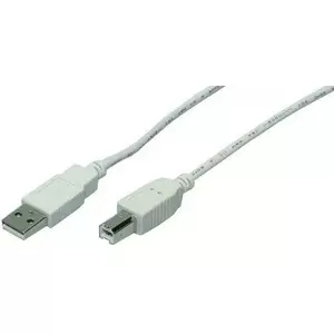 LogiLink 3m USB 2.0 USB kabelis USB A USB B Pelēks
