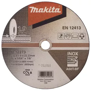Makita B-12273 leņķa slīpmašīnas aksesuārs Griešanas disks