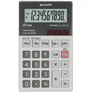 Sharp EL-W211G kalkulators Kabata Finanšu kalkulators Pelēks