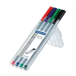 Staedtler 334 SB4 капиллярная ручка Черный, Синий, Зеленый, Красный 1 шт