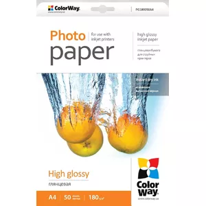 Colorway PG180050A4 fotopapīrs A4 Balts Spīdums