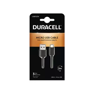 Duracell USB5023A USB kabelis 2 m 2.0 USB A Micro-USB A Melns