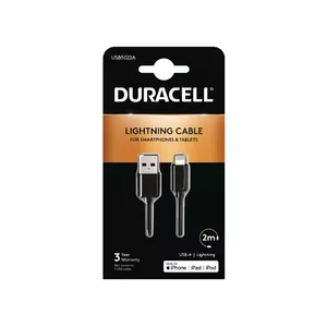 Duracell USB5022A lightning kabelis 2 m Melns
