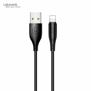 Usams US-SJ266 U18 Flexi PVC Универсальный Lightning на USB Кабель Данных и Заряда 2А с Круглым коннектором Черный