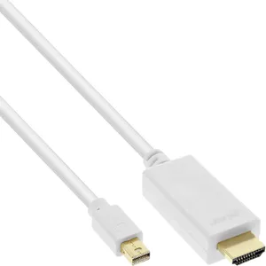 InLine Mini DisplayPort to HDMI converter cable with audio, 4K/60Hz, white, 2m