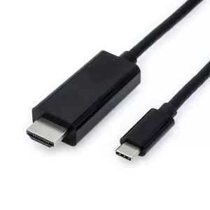 Value 11.99.5841 видео кабель адаптер 2 m HDMI Тип A (Стандарт) USB Type-C Черный