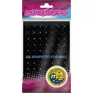 Наклейка для клавиатуры Minipicto EST/RUS KB-MAC-EE-RU-BLK, черная