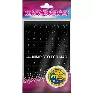 Minipicto keyboard sticker EST KB-MAC-EE01-BLK, black/white