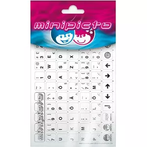 Наклейка для клавиатуры Minipicto EST KB-UNI-EE01-WHT, белый/черный