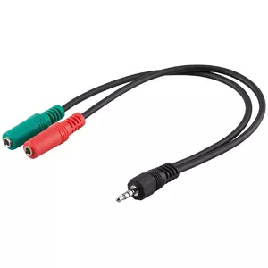 Goobay 50467 audio kabelis 0,3 m 3.5mm 2 x 3.5mm Melns, Zaļš, Sarkans