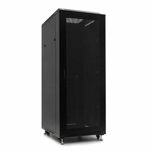Netrack standing server cabinet 32U/600x600mm (glass door)-black FULLY ASSEMBLED