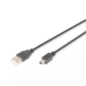 Digitus 1m USB 2.0 USB кабель USB A Mini-USB B Черный