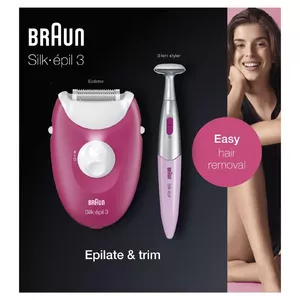 Braun Silk-épil 3 81711457 epilator 20 tweezers Pink, White