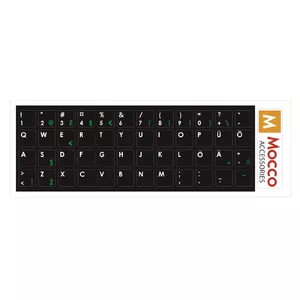 Mocco Наклейки для Клавиатуры ENG / EE С Водостойким Ламинатом Черные / Зеленые