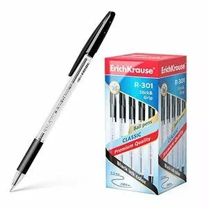 Шариковая ручка R-301 Classic Stick&Grip ErichKrause, чёрная