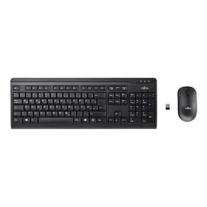 Fujitsu LX410 keyboard Mouse included RF Wireless QWERTZ German Black