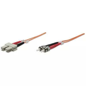 Intellinet 1.0m ST-SC M/M optisko šķiedru kabelis 1 m OM2 Oranžs