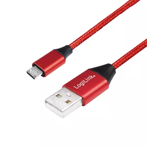 LogiLink CU0151 USB kabelis 0,3 m USB 2.0 USB A Micro-USB B Sarkans