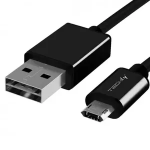 Techly ICOC-MUSB-A-020S USB kabelis 2 m USB 2.0 USB A Micro-USB B Melns